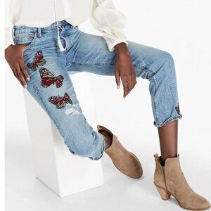 Lucky Bridgette high rise slim straight jean w butterfly embroidery 4